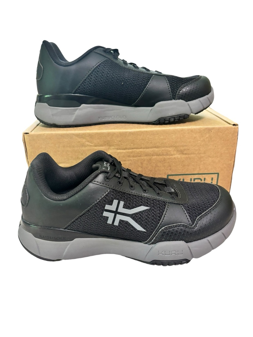 KURU Quantum 2.0 Shoes Womens 9.5 Wide Black Slate Gray Walking Sneakers Comfort